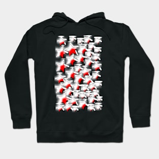 Red Stars Pattern Hoodie